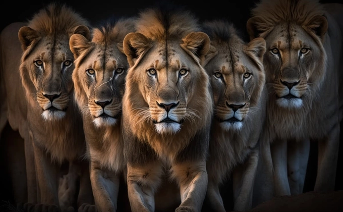 five lions