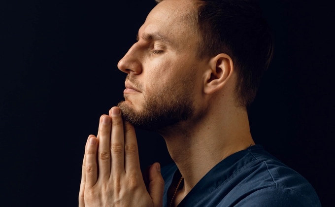 man praying