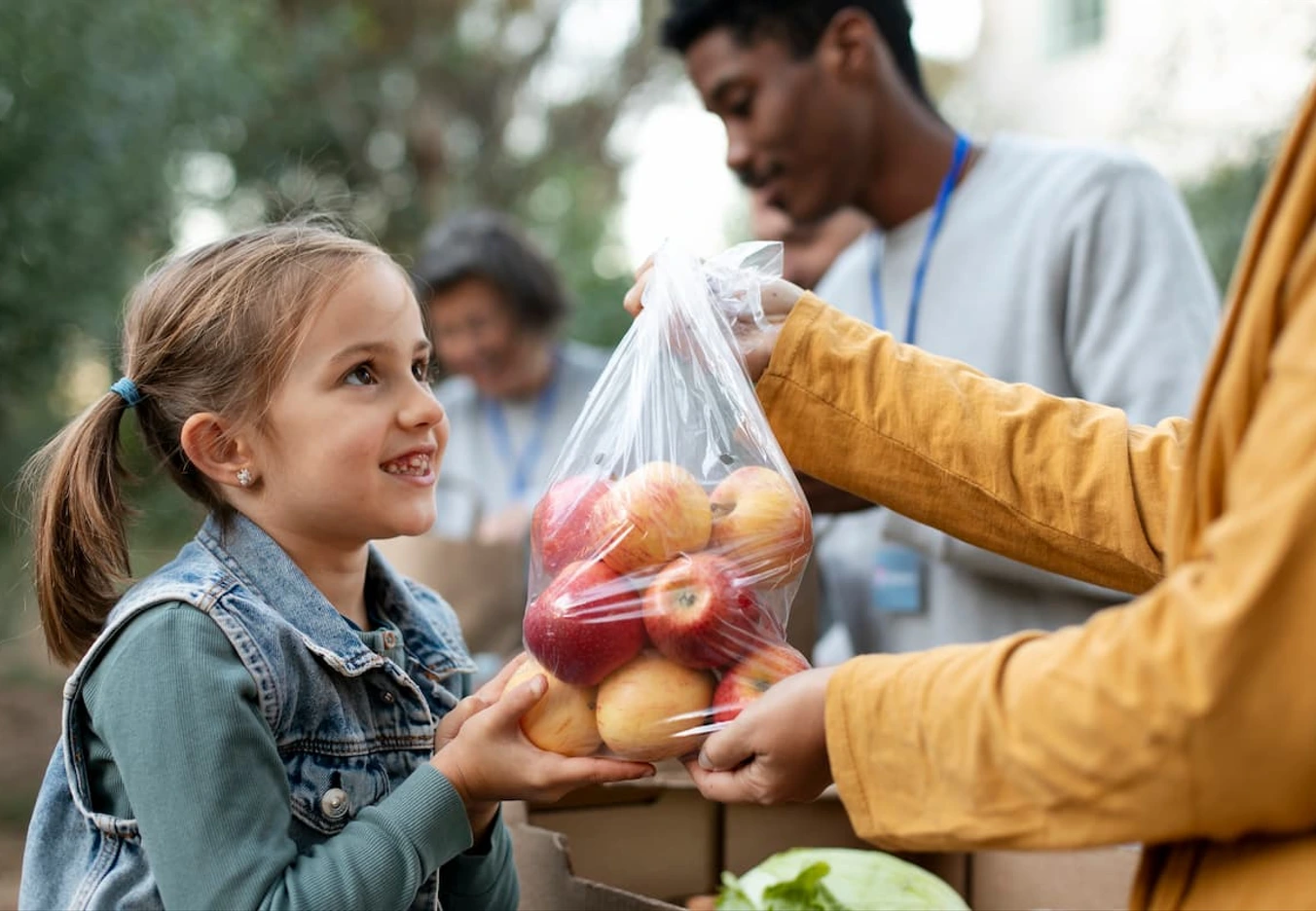 child collecting gift