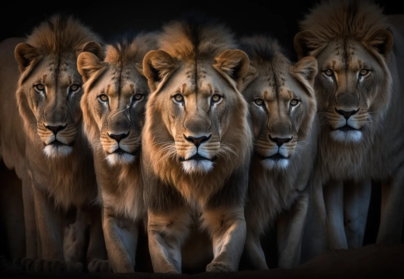 five lions
