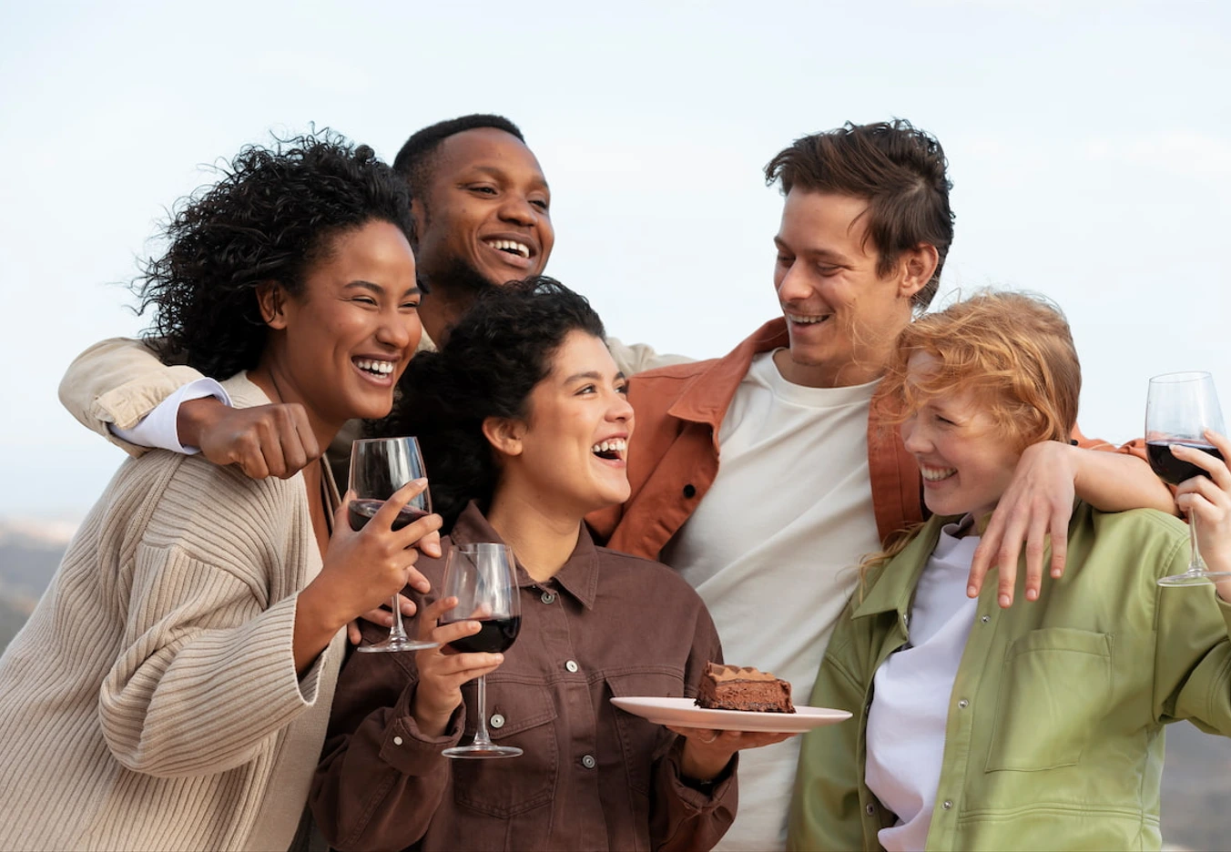 friends happy outside