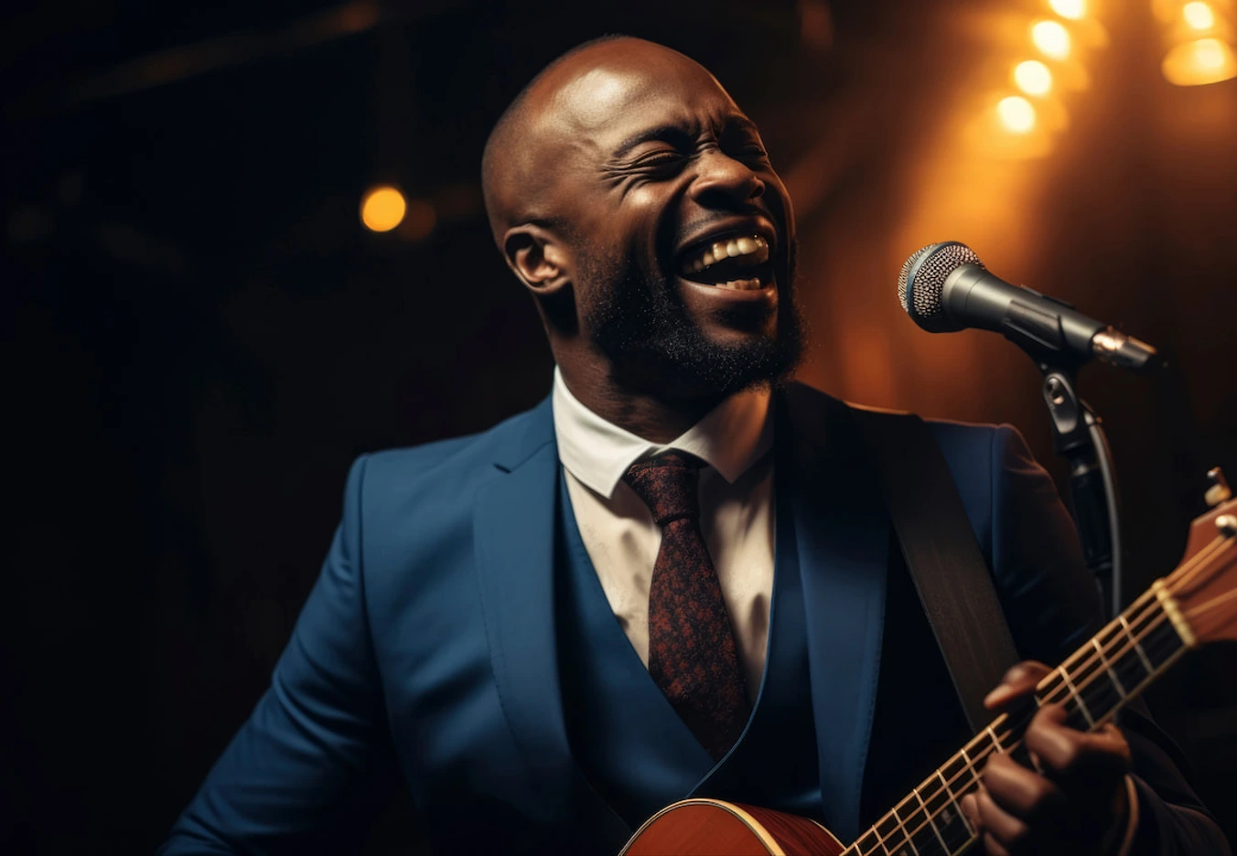 man singing with passion