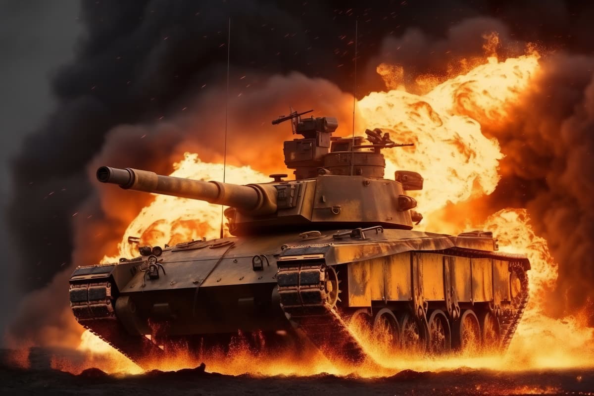 Tank in Fire